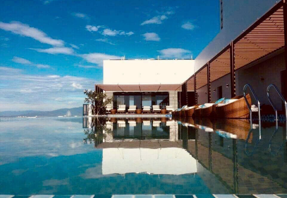 Rooftop pool at HAIAN Beach Hotel and Spa.